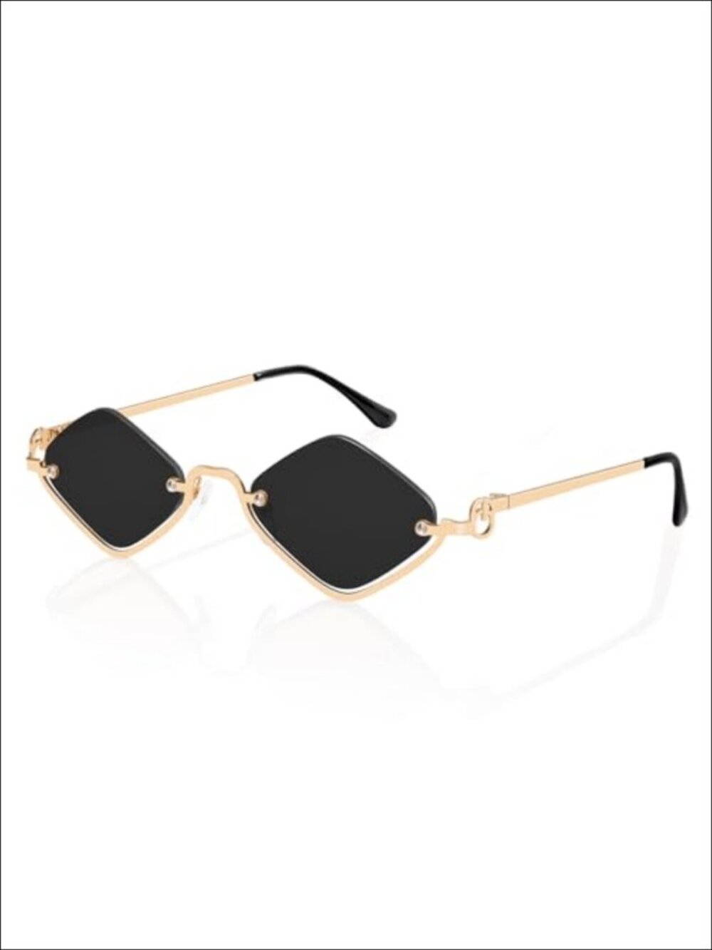 Retro Y2K Semi-Rimless Acetate Metal Sunglasses UV400 Non-Slip